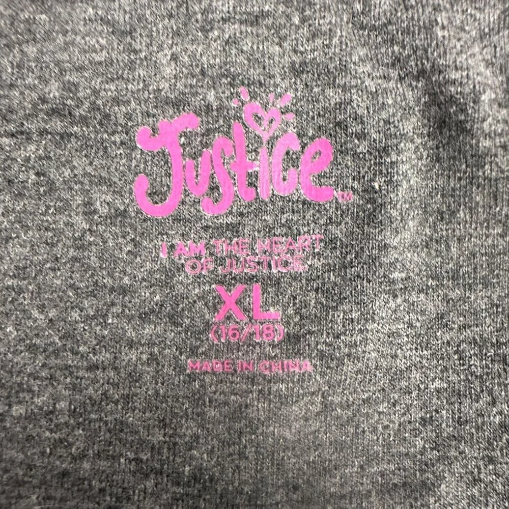Justice Girls XL Gray Leggings With Colorful Print
